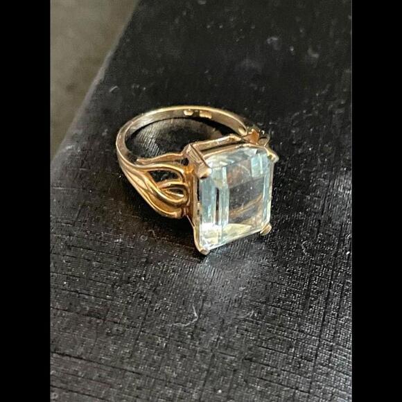 Vintage 14K Aquamarine Sz. 6 - Picture 7 of 7